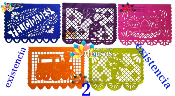 ENRAMADA DE PAPEL MULTICOLOR 5 MTS FIESTA INFANTIL MEXICANA - Image 2