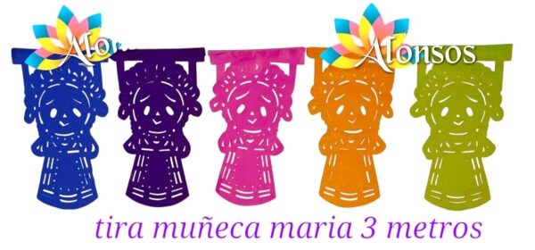 ENRAMADA DE PAPEL MULTICOLOR MUÑECA LELE 3 MTS